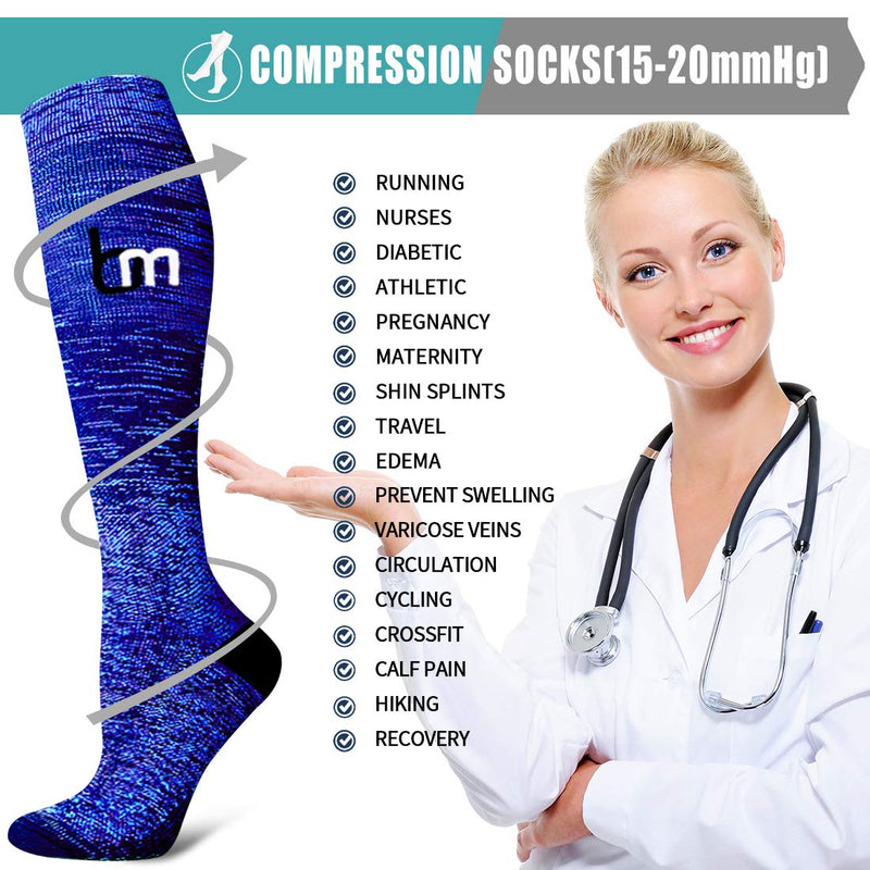 [AUSTRALIA] - Copper Compression Socks Women & Men - Best for Running,Sports,Hiking,Flight Travel,Circulation 08 Red/Sky Blue/Blue/Green/Gray/Dark Gray Large-X-Large 