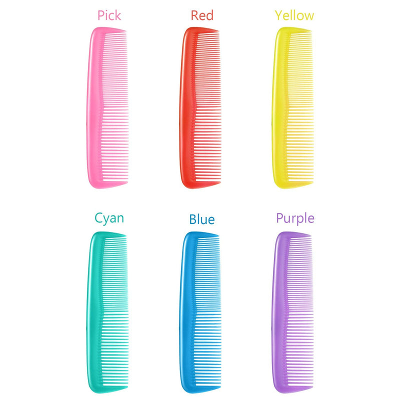 12 Pieces Colorful Hair Combs Set for Kids Women Men Colorful Plastic Fine Dressing Comb (Yellow, Purple, Green, Blue, Red, Pink) - BeesActive Australia