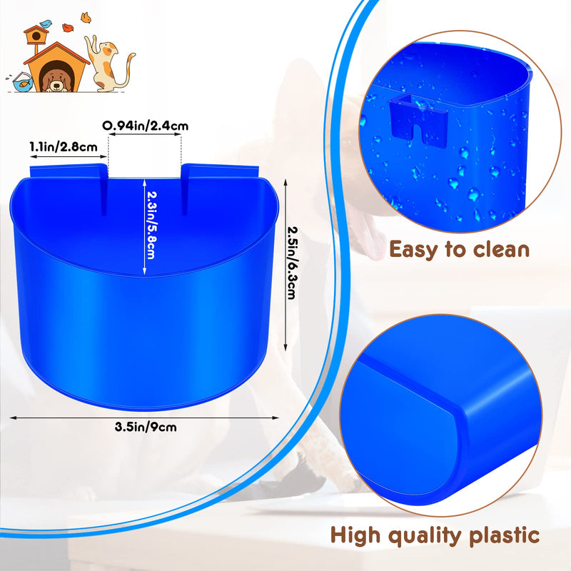 30 Pcs Cage Cups Bird Feeders Chicken Water Feeder Bunny Food Bowl Plastic Seed Bowl Hanging Chicken Feeding Watering Dish Feeders, Bird Cage Feeding Cups for Parrot Parakeet Pet Poultry Pigeon, Blue - BeesActive Australia