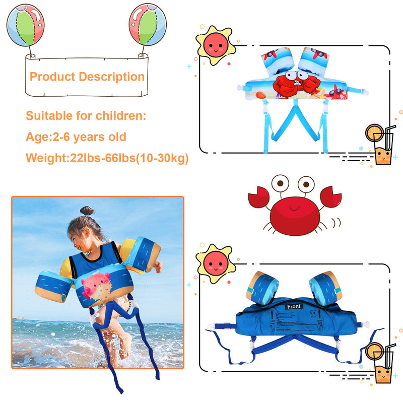 TOAUXUNG Adjustable Kids Swim Vest for Baby Swimming Training,Infant Baby Vest Swim Aid for 22-66 Pounds Boy and Girl Puffer - BeesActive Australia