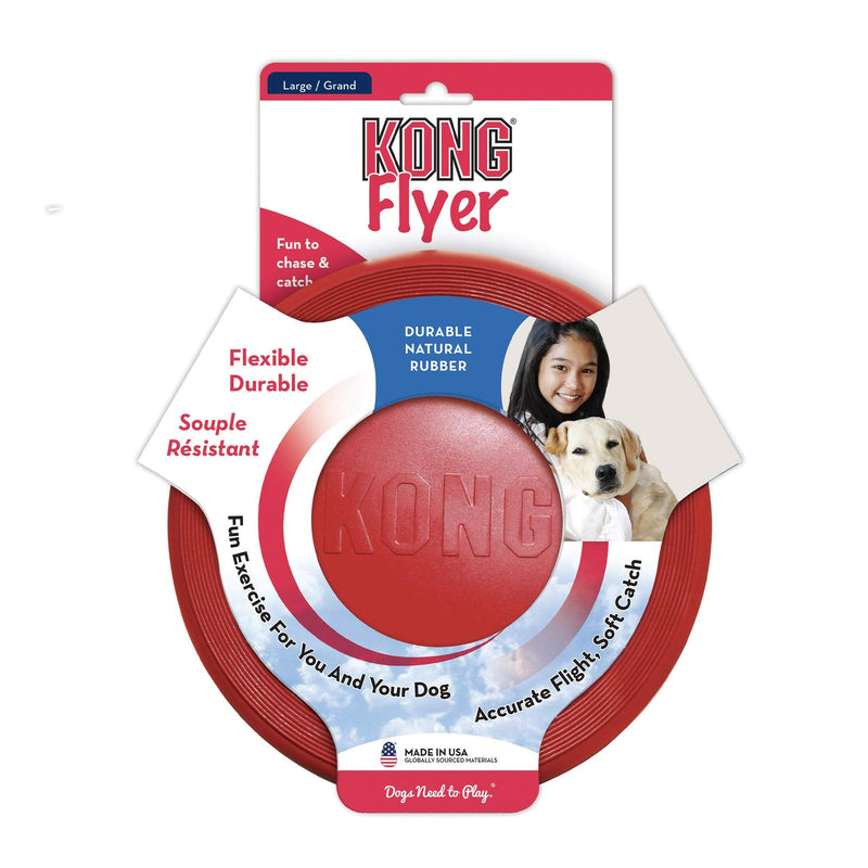 KONG - Flyer - Durable Rubber Flying Disc Dog Toy Large - BeesActive Australia