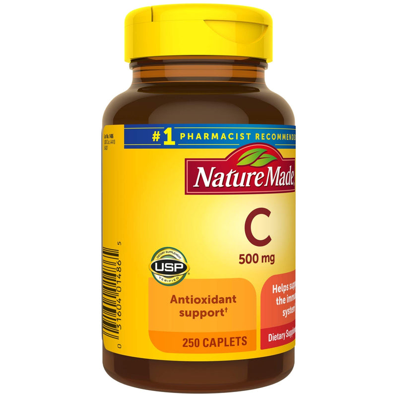 Nature Made Vitamin C 500 mg Tablets, 250 Count, for Immune Support, Gluten Free (Pack of 3) - BeesActive Australia