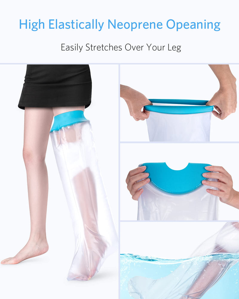 WINVROSE Adult Leg Cast Cover for Shower,Waterproof Cast Bag Bandage Wound Barrier Protector for Shower Bath, Full Leg Watertight Protection Dry Bag for Broken Foot, Ankle, Knee, Toe, Burns Adult Full Leg Cast Cover - BeesActive Australia