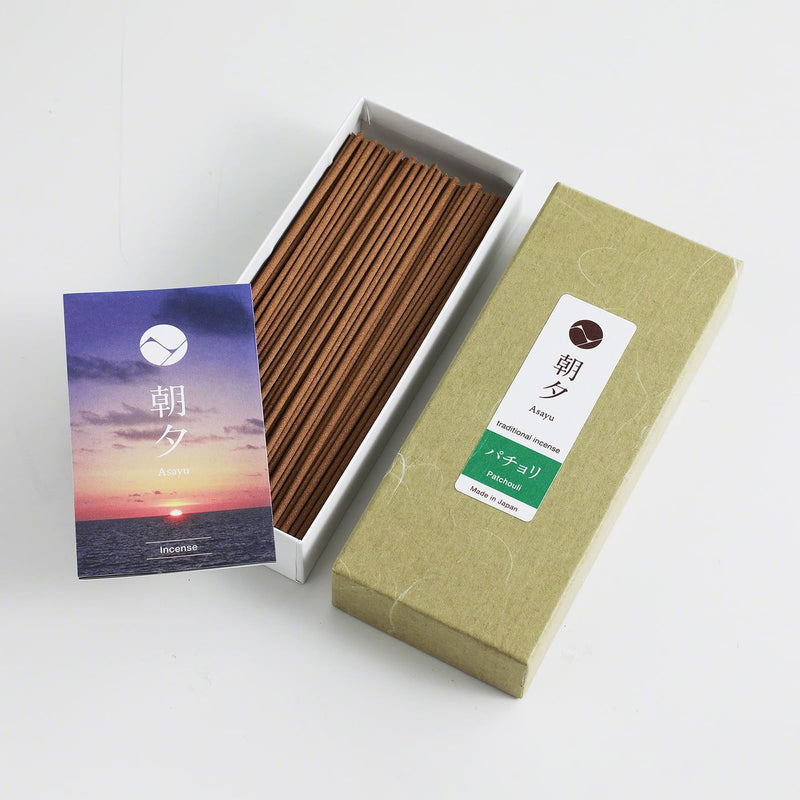 Asayu Japan Traditional Smoke Patchouli Incense Sticks Scent (40gr) for Evening Meditation, Relax or Yoga, Made in Japan - Patchouli - BeesActive Australia