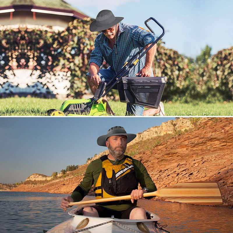 [AUSTRALIA] - Sun Hats for Men Women Fishing Hat UPF 50+ Breathable Wide Brim Hat Dark Gray 