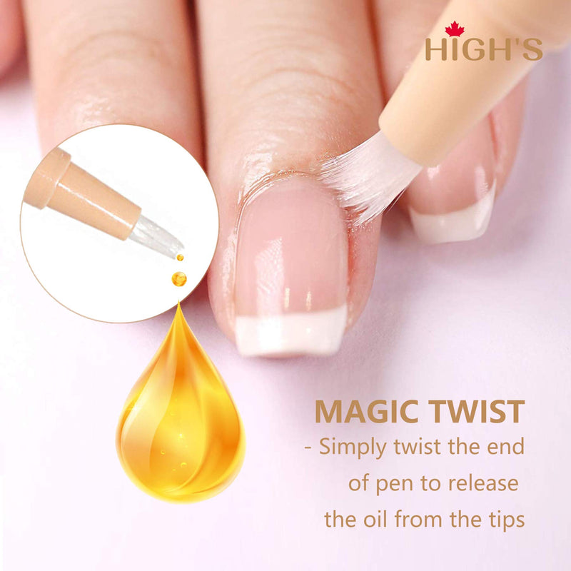 HIGH'S 2 in 1 Cuticle Oil Pen Nail Nutrition Oil Pen Nail Gel Cuticle Oil Nail Art Tools Makeup Accessories Natural Nails Treatment And Rubber Cuticle Pusher Nails 1 PC - BeesActive Australia