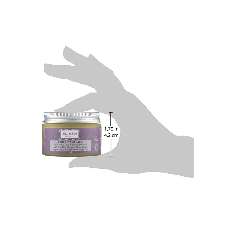 Baby Bottom Balm, Organic Nappy Rash Cream - Certified Organic, Vegan Registered and Cruelty Free - by Lulu & Boo Organics UK - 30g - BeesActive Australia