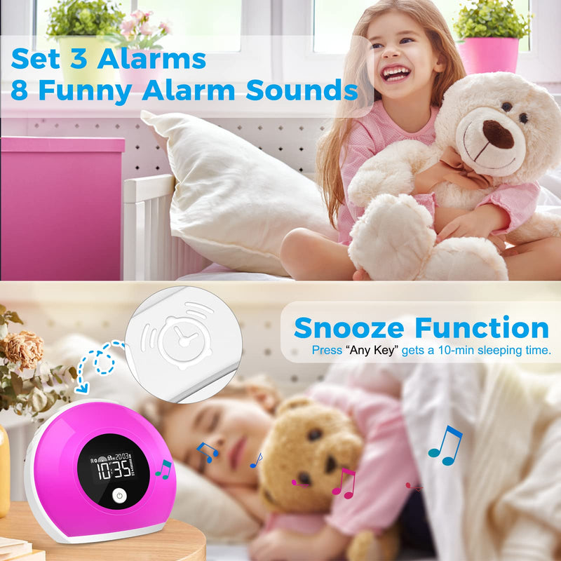 Uplayteck Wake-Up Light Alarm Clocks - Kids Night Light Alarm Clocks with Bluetooth Speaker, 8 Colorful Lights, 4 Brightness Levels, Snooze Function, Bedside Alarm Clock for Adults Kids Teens Bedrooms SG1 - BeesActive Australia