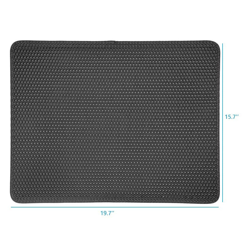 JIA.L Cat Litter Mat Kitty Litter Trapping Mat Honeycomb Mats Waterproof Double Layer Anti Tracking Kitty Mats Catcher Litter Tray Box Rug Carpet 19.7'' x 15.7'' black - BeesActive Australia