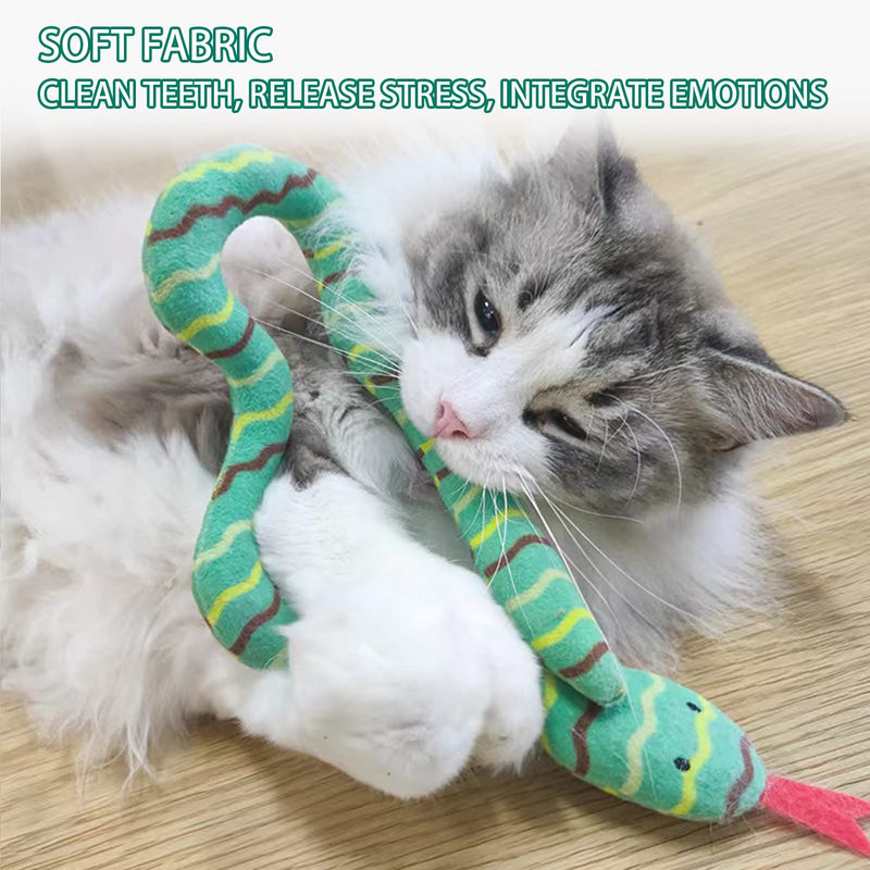 Snake Catnip Toys Chew Bite Resistant Toys Kitten Supplies Interactive Catnip Toys for Indoor Cats Snakes Cat Toy Gift for Cat Lovers Dental Health Chew Toy Set of 4 - BeesActive Australia