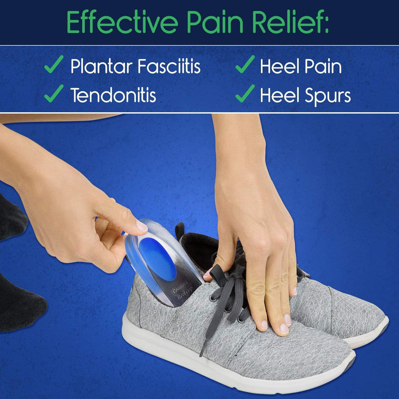 3 Pairs of Gel Heel Cups Heel Support Pads Cushions for Plantar Fasciitis Heel Pain (Men/Large) Men/Large - BeesActive Australia