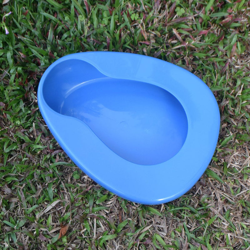 YUMSUM Firm Thick Stable PP Bedpan Heavy Duty Smooth Countoured for Bedbound Patient (Blue) Blue - BeesActive Australia
