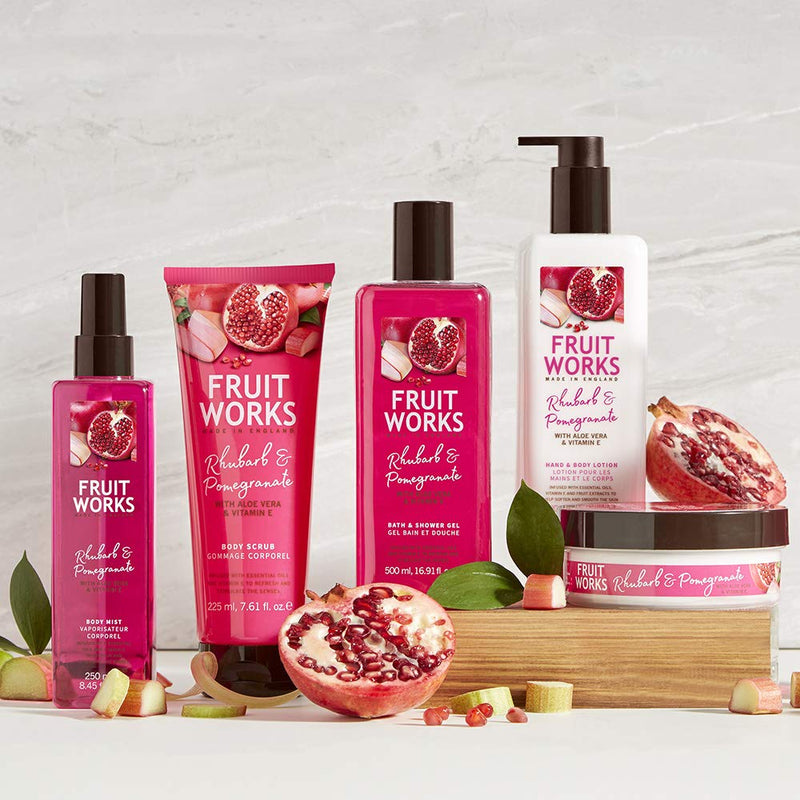 Fruit Works Rhubarb & Pomegranate Cruelty Free & Vegan Body Butter With Natural Extracts 1x 225g - BeesActive Australia