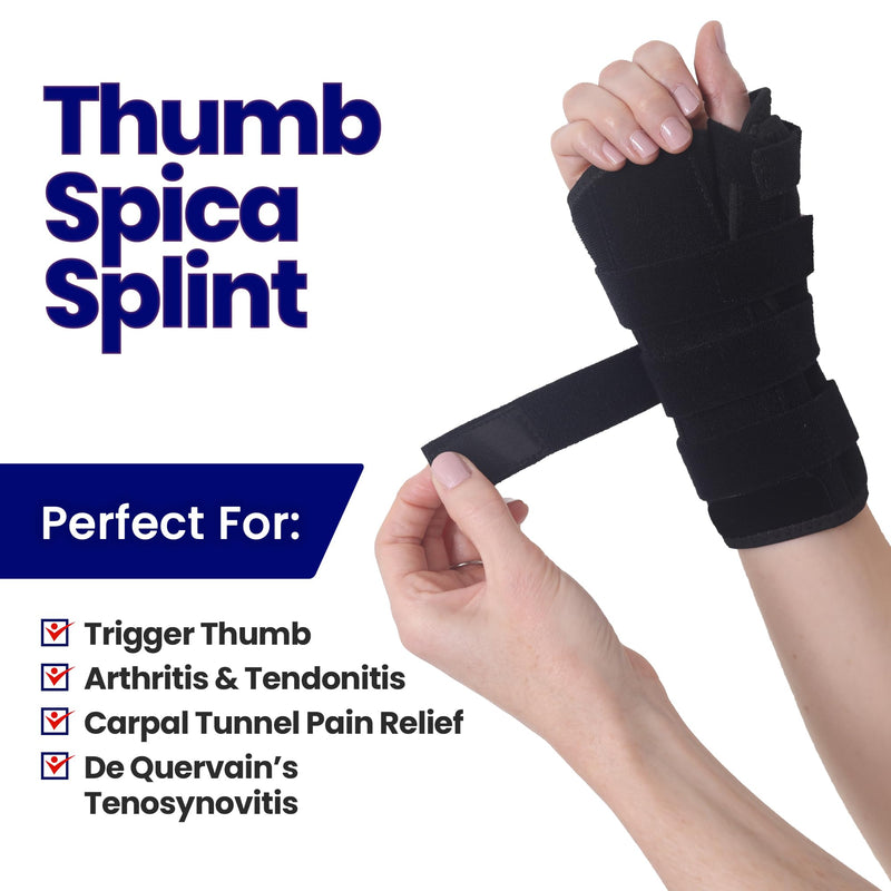 Thumb Spica Splint & Wrist Brace – Both Wrist Splint and Thumb Splint to Support Sprains, Tendinosis, De Quervain's Tenosynovitis, Fractures or Trigger Thumb. Hand Brace for Carpal Tunnel - Right S/M Small/Med - BeesActive Australia