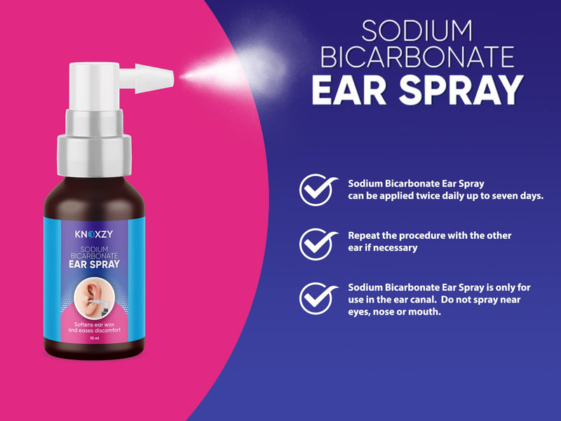 Knoxzy Sodium Bicarbonate Ear Spay, Ear Wax Remover for Clogged Ear Relief and Swimmer’s Ear – 10ml Pack of 1 - BeesActive Australia