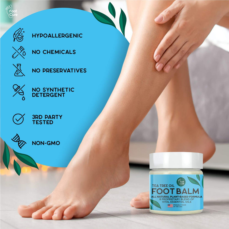 Foot Cure All-Natural Foot Balm – Moisturizing Foot Care Cream For Dry Skin, Cracked Heels & Callus Removal - Strong Antifungal Action For Itchiness, Toe Nail Infections & Athlete’s Foot – Made In USA - BeesActive Australia