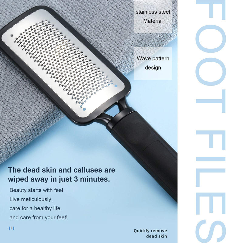 Foot File and Callus Remover, Colossal Foot Rasp Pedicure Metal Surface Tool to Remove Hard Skin, Can be Used on Both Wet and Dry Feet Black - BeesActive Australia