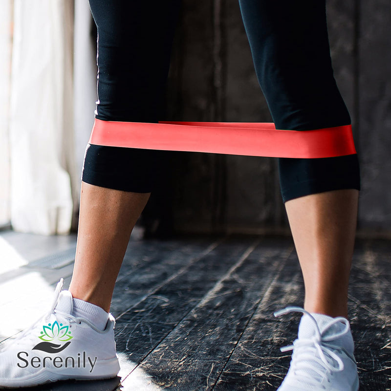 Serenily Resistance Bands, Exercise Band - Workout Bands for women butt & legs. Training Fitness bands for Home gym workout Equipment. Latex Loop Bands with Instructions & Carry Bag Gym bands Set of 5 - BeesActive Australia
