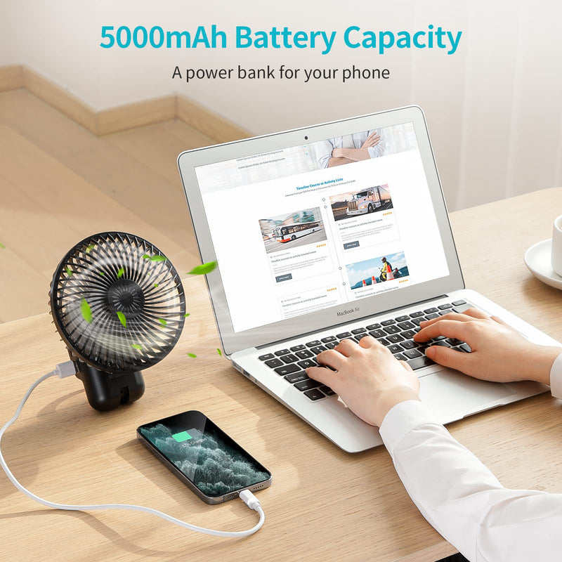 SmartDevil Camping Fan with LED Lights, 5000mAh Battery Operated Tent Fan with Hanging Hook and Aroma Diffuser, Power Bank, 180° Rotation, Portable Rechargeable Travel Fan for Camping, RV, Picnic - BeesActive Australia
