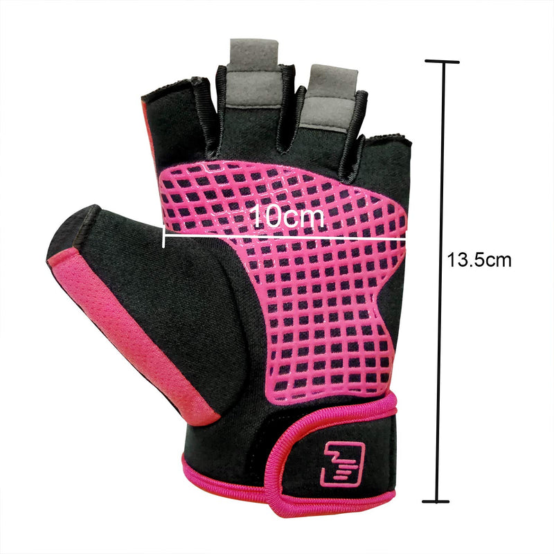 Biking Gloves Kids Boys Girls Cycling Exercise Gloves Half Finger Fingerless Gloves Child Motor Bike Riding Anti-Slip Weight Lifting Bike Workout Climbing Bicycle Gloves Gym Skate Gloves Pink - BeesActive Australia