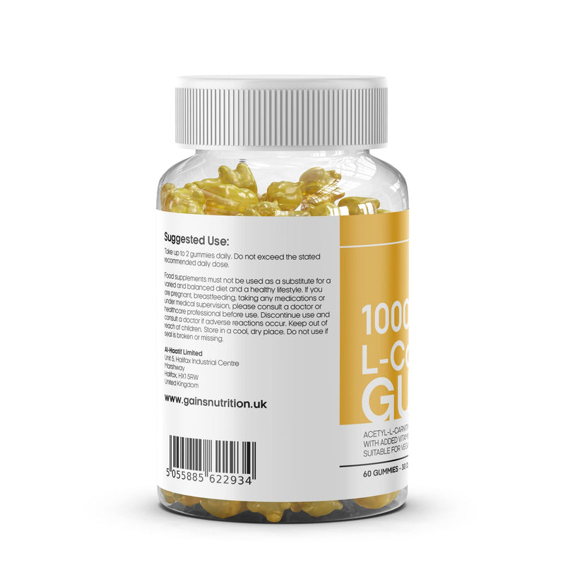 Acetyl L-Carnitine Gummies for Men & Women - 1000mg Acetyl L Carnitine Per Serving with Ashwagandha, Vitamins B6, B12 - Natural Mango Flavoured, Suitable for Vegans - BeesActive Australia