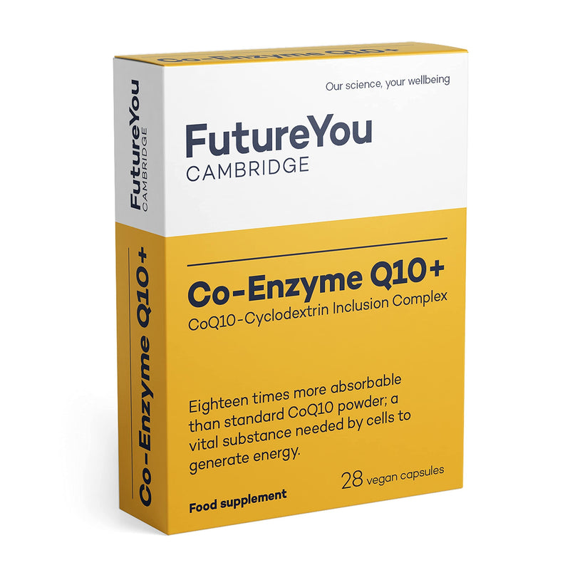 Co-Enzyme Q10+ 250mg Cyclodextrin Inclusion Complex - High Strength, Easy-to-Absorb Formulation - Vegan Suitable CoQ10 Supplement - 28 Day Supply - Developed by FutureYou Cambridge, UK - BeesActive Australia