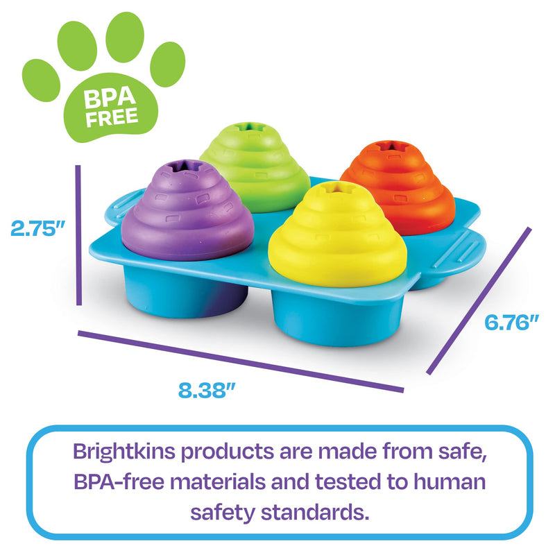 Brightkins Cupcake Party Treat Puzzle - 4 Colorful Cupcakes Puzzles for Dogs, Toys for Dog Stimulation, Dog Treat Puzzles - BeesActive Australia