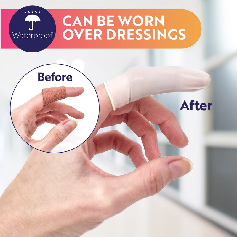 Snugfast Latex Finger Cots 2 Sizes, Medium and Large - Pack of 200 - Keep dressings Dry and Clean - BeesActive Australia