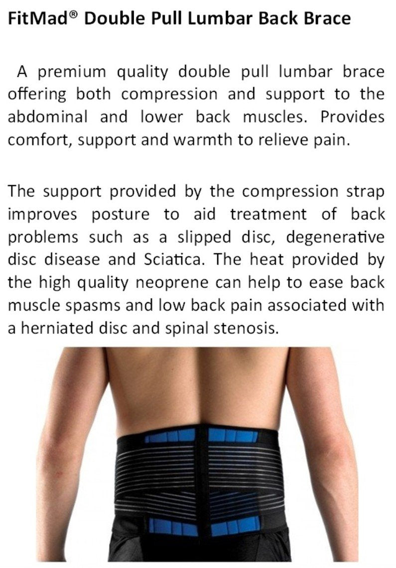 Body and Base TM, Adjustable Neoprene Double Pull Lumbar Support Lower Back Belt Brace Pain Relief (Medium Belt (28-32 Inches)) - BeesActive Australia