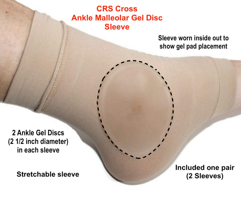 CRS Cross Ankle Malleolar Gel Sleeves - Padded Skate Sock with Ankle Bone Pads for Figure Skating, Hockey, Inline, Roller, Ski, Hiking or Riding Boots. Ankle Protector & Cushion One Size Fits Most - BeesActive Australia