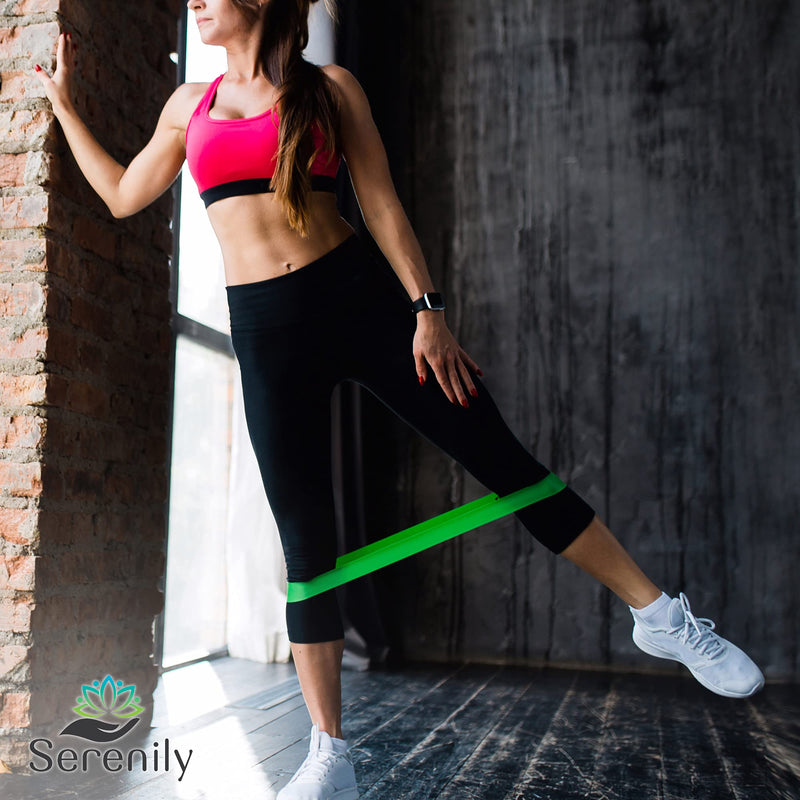 Serenily Resistance Bands, Exercise Band - Workout Bands for women butt & legs. Training Fitness bands for Home gym workout Equipment. Latex Loop Bands with Instructions & Carry Bag Gym bands Set of 5 - BeesActive Australia
