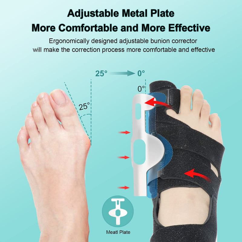 MMPANG Bunion Corrector Set for Men&Women Orthopedic Bunion Toe Straightener Adjustable Bunion Splint with Silicone Toe Separators and Toe Stretch Straightener Strap for Hallux Valgus Bunion Relief - BeesActive Australia