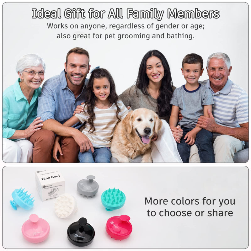 FREATECH Hair Scalp Massager Shampoo Brush, Shower Hair Brush with Long & Flexible Silicone Bristles for Scalp Scrub, Head Massage and Hair Growth, Dandruff Comb Scalp Scrubber Exfoliator, Black - BeesActive Australia