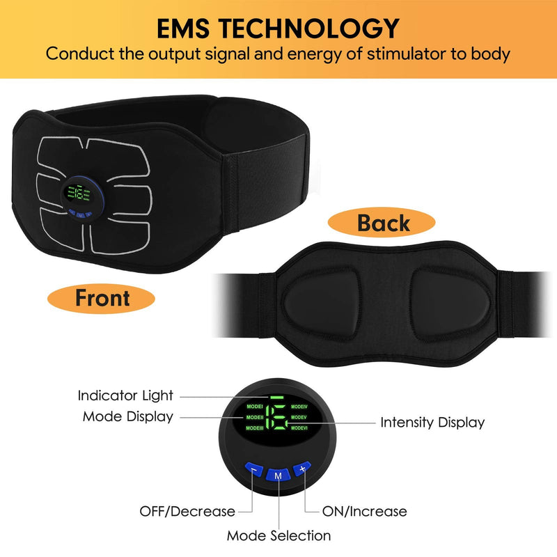 MarCoolTrip MZ ABS Stimulator,Ab Machine,Abdominal Toning Belt Workout Portable Ab Stimulator Home Office Fitness Workout Equipment for Abdomen - BeesActive Australia