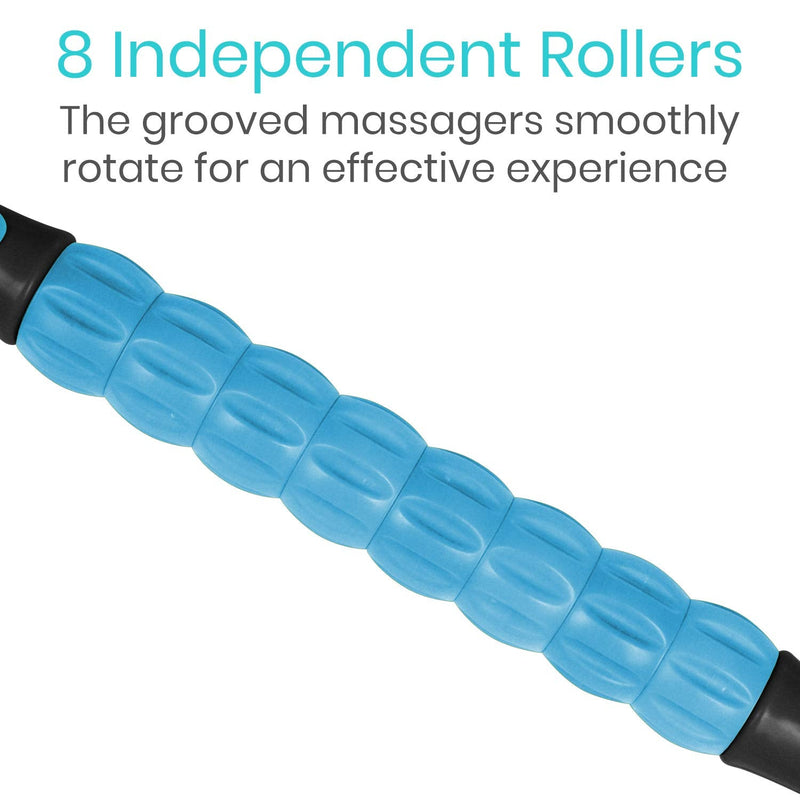 Vive Muscle Roller Stick - Body Massage for Deep Tissue - Massager for Sore Back, Neck, Leg, Foot, Arm, Yoga Exercise - Firm Rolling Tool for Workout, Runners, Athletes, Trigger Point Soreness Relief Black and Blue - BeesActive Australia