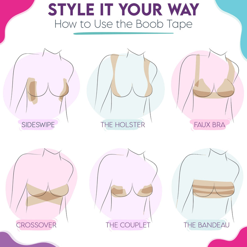 Boob Tape, Adhesive Breast Tape - Boobytape for Breast Lift, Sticky Boobs Adhesive Tape - Invisible Fashion Tape for All Cup Sizes, Body Tape for Breast Lift - Bob Tape for Large Breasts - BeesActive Australia