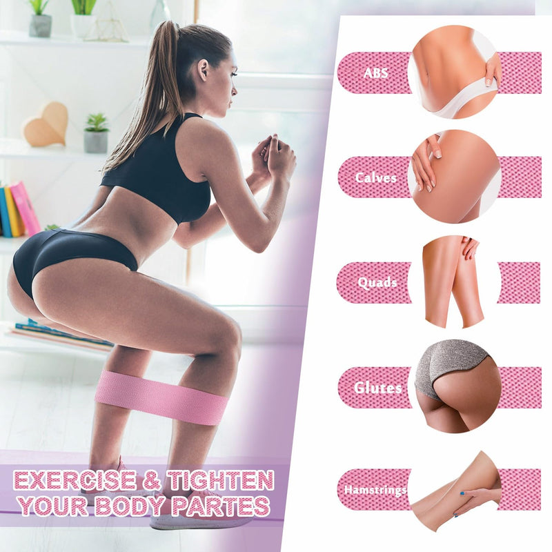 Fabric Resistance Bands for Working Out, 5 Levels Booty Bands for Women Men, Cloth Workout Bands Resistance Loop Exercise Bands for Legs Butt at Home Fitness, Yoga, Pilates Green/Pink/Purple/Grey/Black - BeesActive Australia