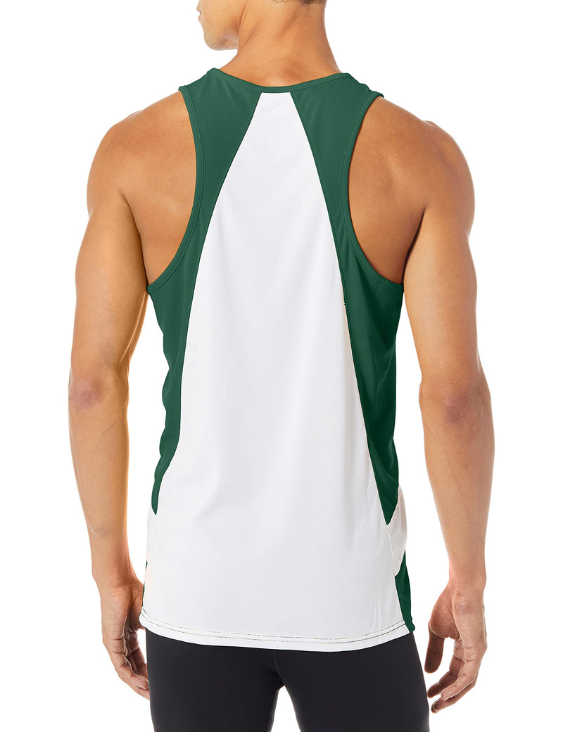 ASICS Men's Team Sweep Singlet Forest/White Medium - BeesActive Australia