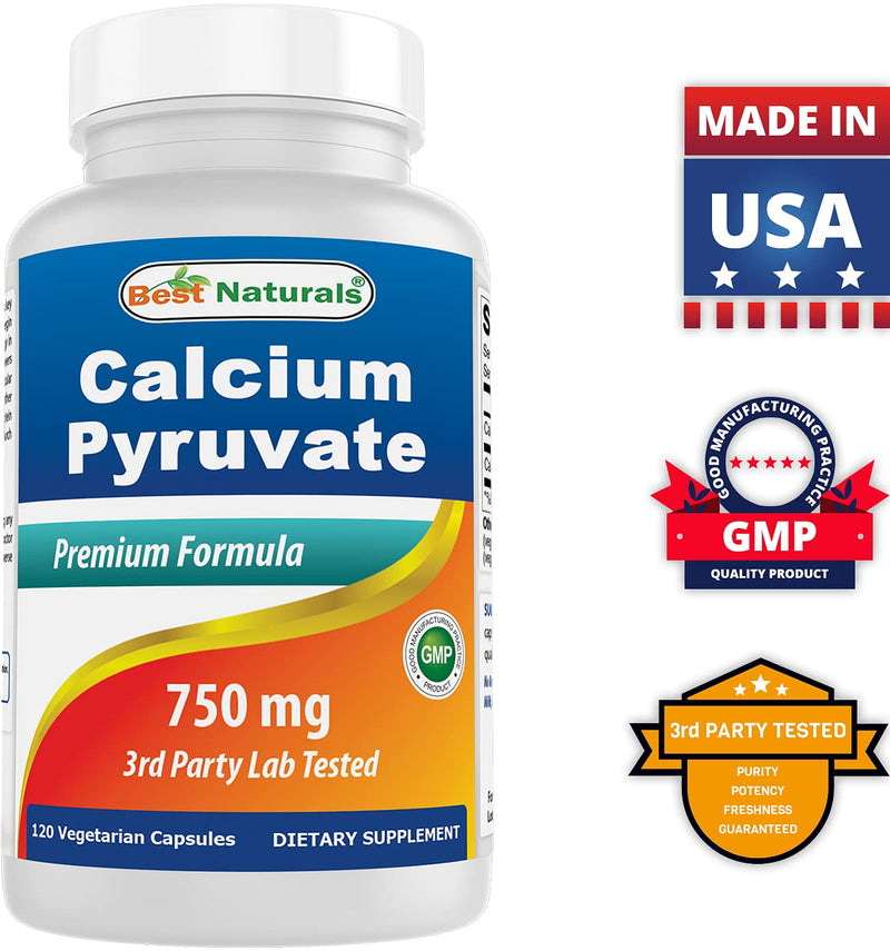 Best Naturals Calcium Pyruvate Fat-Burning Formula for Thighs, 750 mg 120 Capsules - Calcium pyruvate for Weight Loss - BeesActive Australia