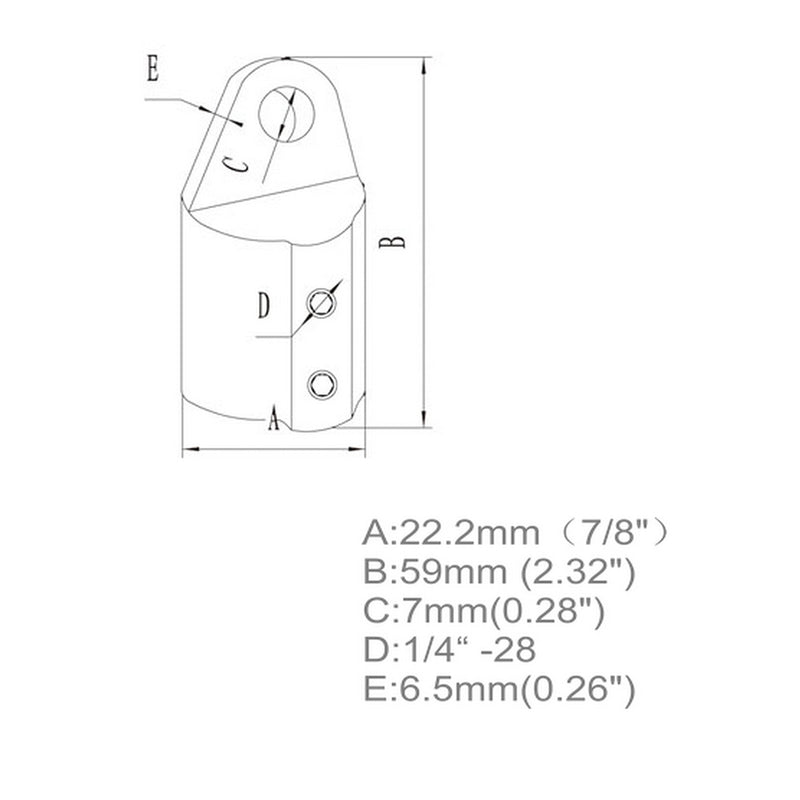 [AUSTRALIA] - Mxeol Bimini Cover Top Eye End Caps Fitting Hardware 7/8'' Marine Stainless Steel (Pair) 