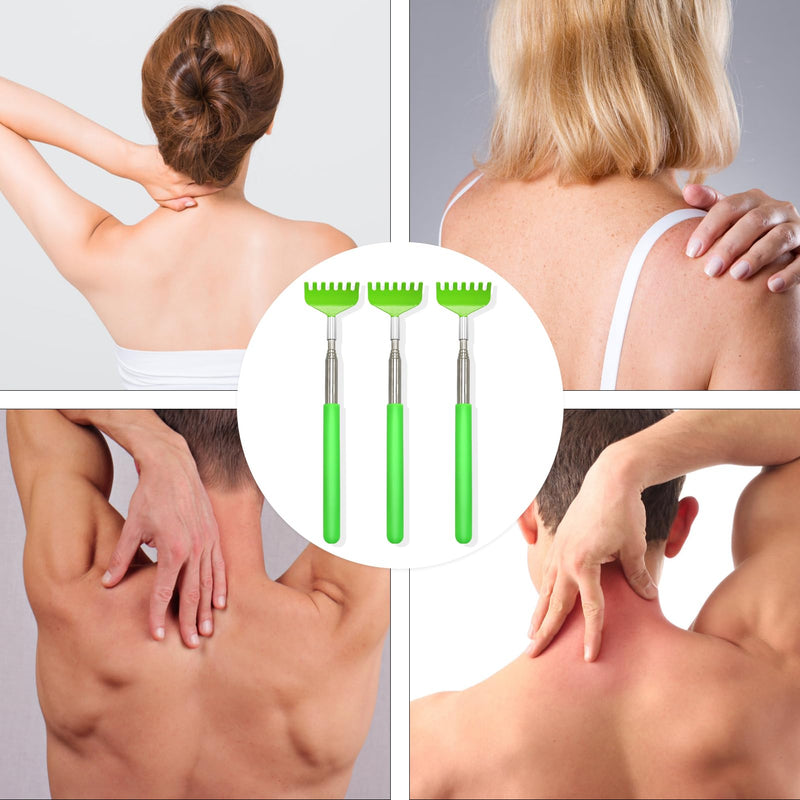 Back Scratcher, Stainless Steel Back Scratcher Massager, Telescoping Scratching Tool, Portable Extendable Back Scratcher with Telescopic Handle for Adults Men Women Itch Relief(Green) Green - BeesActive Australia