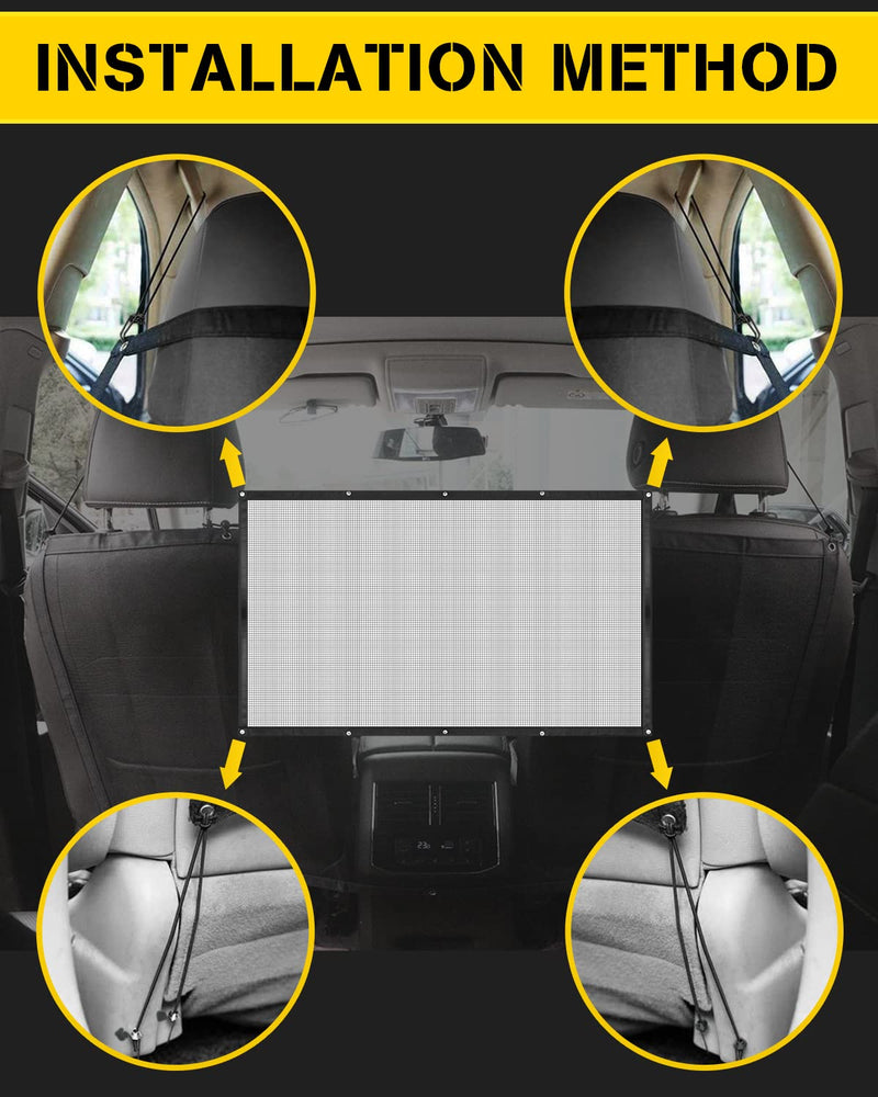 YONGMING SUV Dog Barrier Visible Car Divider for Dogs Easy to Clean Dog Car Accessories Pet Mesh Front Seat Net Universal for SUV,Truck,Vehicle,Automobile - BeesActive Australia