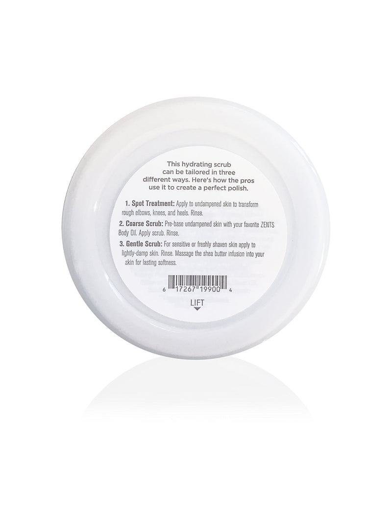 ZENTS Body Polish, Exfoliating Salt & Sugar Body Scrub with Organic Shea Butter, Unzented Fragrance Free for Sensitive Skin, 6.7 oz - BeesActive Australia