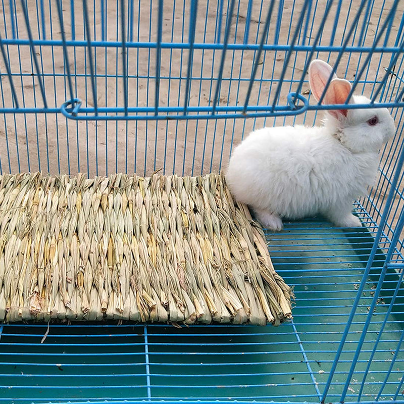 PINVNBY Grass Mat for Rabbit, Bunny Natural Straw Woven Bed, Small Animal Cages Hay Mat Sleeping Chewing, Nesting and Toys for Bunny Guinea Pig Hamster and Rat Bed Mat 6 Pcs - BeesActive Australia