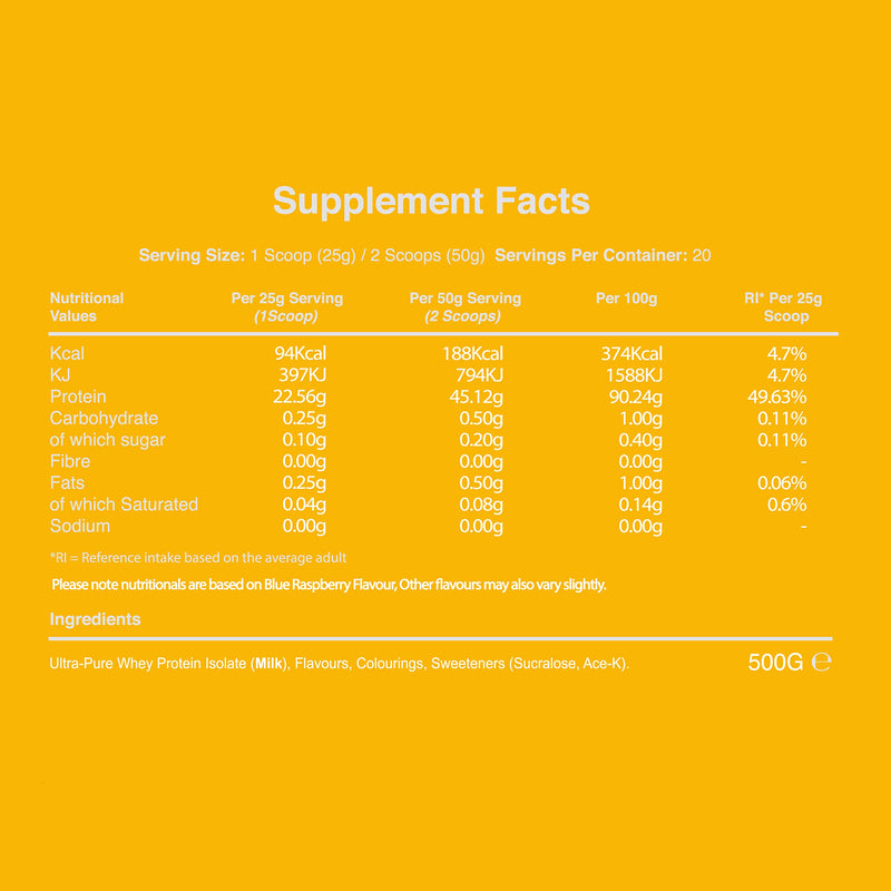 Warrior, Ultra-Pure Whey Protein Isolate 500g - Refreshing Fruit Protein - High Protein Low Carb (Pineapple) Pineapple 500 g (Pack of 1) - BeesActive Australia