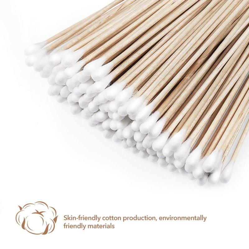 Beaupretty Long Wooden Cotton Swabs Cleaning Sterile Sticks Disposable Cotton Tip Swabs Applicators for Medicine Beauty,200pcs,6inch - BeesActive Australia