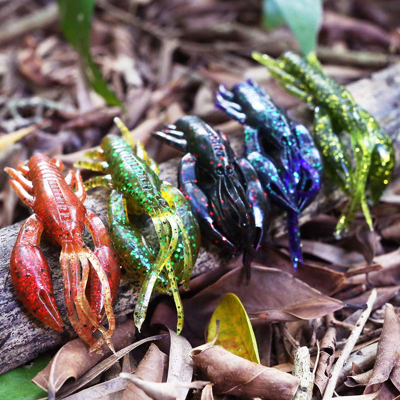 [AUSTRALIA] - XFISHMAN Crawfish-Lures-Bass-Fishing-Jig-Trailers-Soft Plastic 25/30 pk Shrimp Creature Crawdad Baits Kit 2 Huge Pinchers 3-4in Swing Hands Craw 3.25 in 30pk 