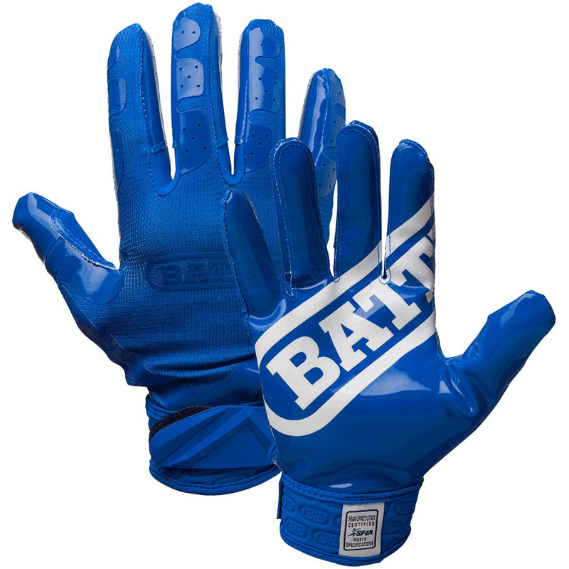 Battle Double Threat Football Gloves  Ultra-Tack Sticky Palm Receivers Gloves  Pro-Style Receiver Gloves, Youth Small Blue/Blue - BeesActive Australia