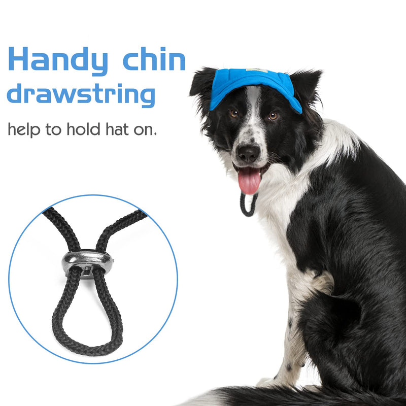 Pawaboo Dog Baseball Cap, Adjustable Dog Outdoor Sport Sun Protection Baseball Hat Cap Visor Sunbonnet Outfit with Ear Holes for Puppy Small Dogs Large (Pack of 1) Blue - BeesActive Australia