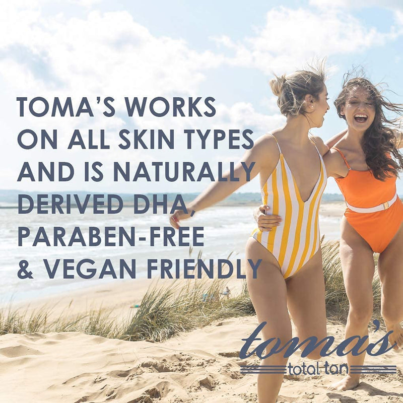 Toma's Total Tan Liquid Spray |Instant, Luxurious Golden Bronze |Fast Drying, Non-Sticky Streak-Free Application with Cosmetic Color Guide & Mitt |Paraben-Free, Tropical Scent|6 oz - BeesActive Australia